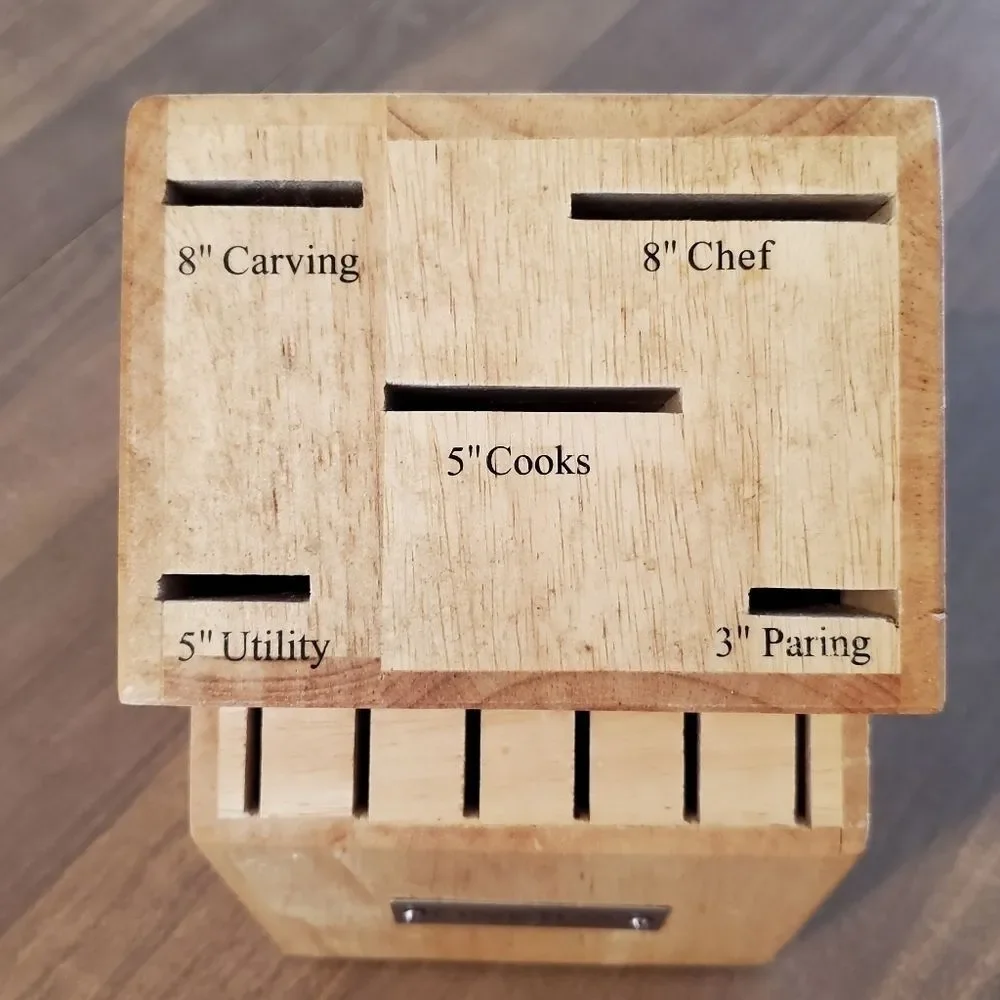 Oneida 11 Slot Wooden Knife Block Storage Utensils Cutlery